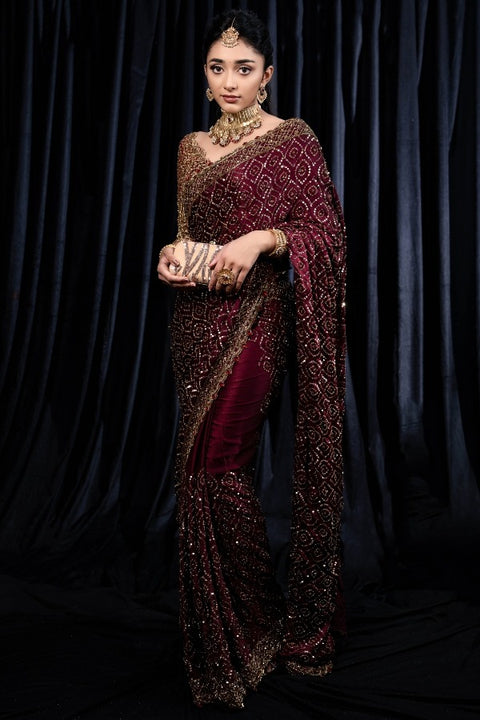 Heavy Kasturi Silk Georgette Saree with Blouse