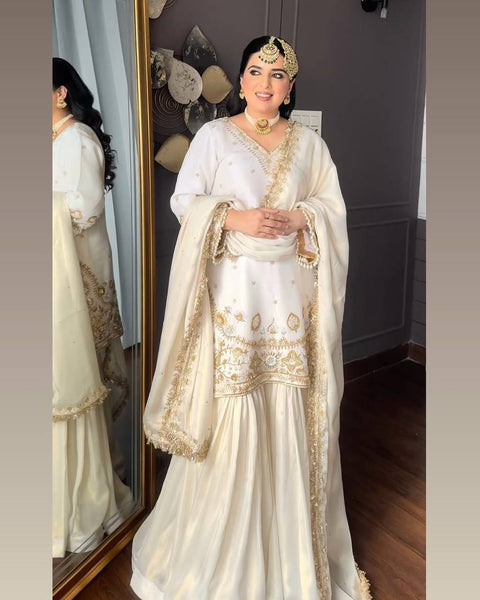 SPECIAL DESIGNER   TOP WITH SEQUANCE EMBROIDERY WORK WITH SARARA AND DUPATTA