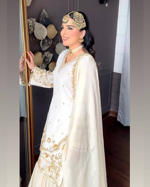SPECIAL DESIGNER   TOP WITH SEQUANCE EMBROIDERY WORK WITH SARARA AND DUPATTA