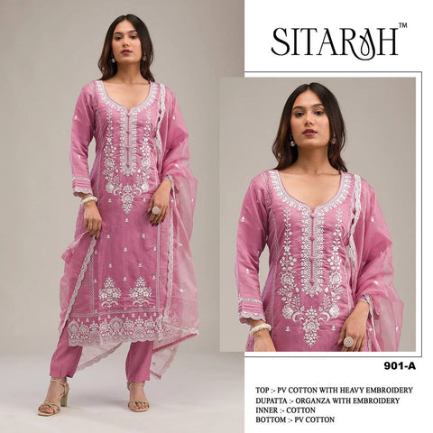 Heavy PV Cotton Straight Top Bottom with Dupatta