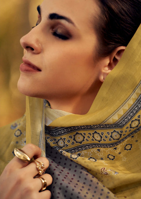 Designer Printed pure jamm cotton Kurta With Pant And Dupatta