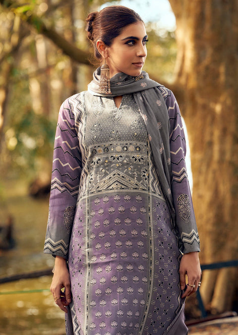 Designer Printed pure jamm cotton Kurta With Pant And Dupatta
