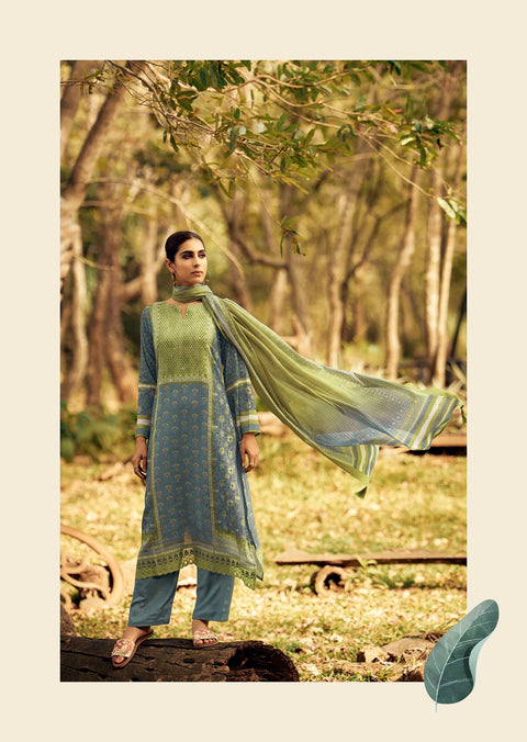 Designer Printed pure jamm cotton Kurta With Pant And Dupatta