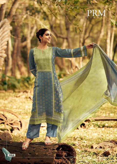 Designer Printed pure jamm cotton Kurta With Pant And Dupatta