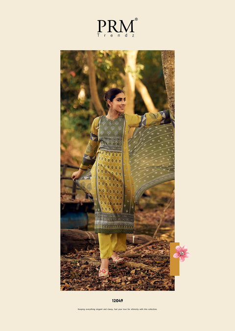 Designer Printed pure jamm cotton Kurta With Pant And Dupatta