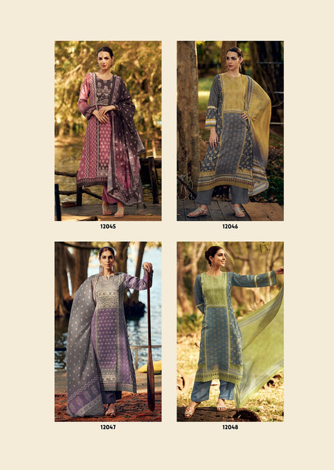 Designer Printed pure jamm cotton Kurta With Pant And Dupatta