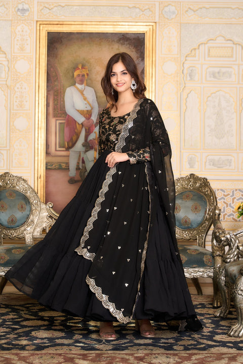 New Beautiful Fox Georgette Morni Gown with dupatta
