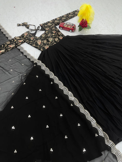 New Beautiful Fox Georgette Morni Gown with dupatta