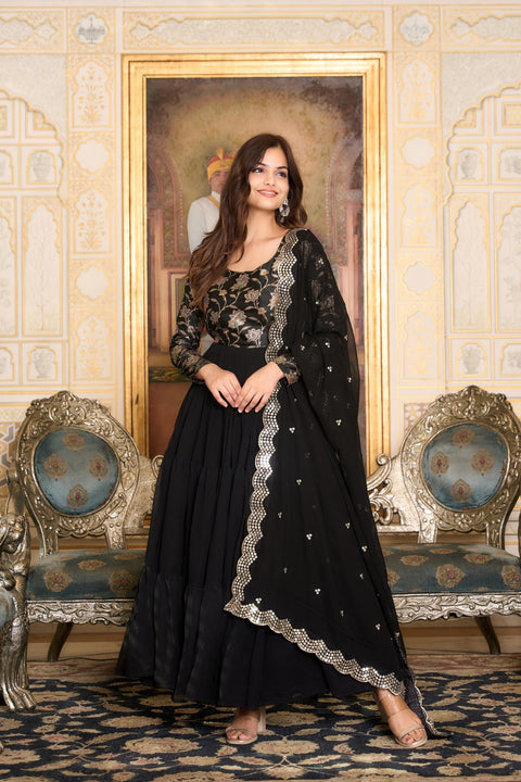 New Beautiful Fox Georgette Morni Gown with dupatta