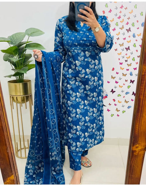 women Skylee Kurta Pant and Dupatta Set