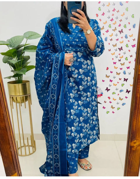 women Skylee Kurta Pant and Dupatta Set