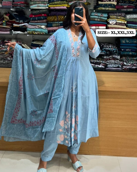 Rayon beautiful foil print straight kurta and pant with dupatta