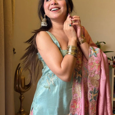 Georgette New Party Wear Punjabi Pakistani Anarkali Plazzo Export Suit,