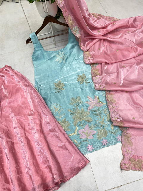 Georgette New Party Wear Punjabi Pakistani Anarkali Plazzo Export Suit,