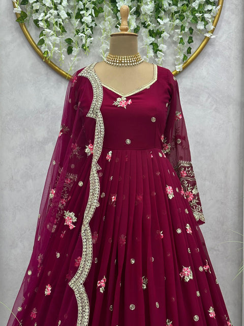 Printed Rayon Blend Stitched Anarkali Gown