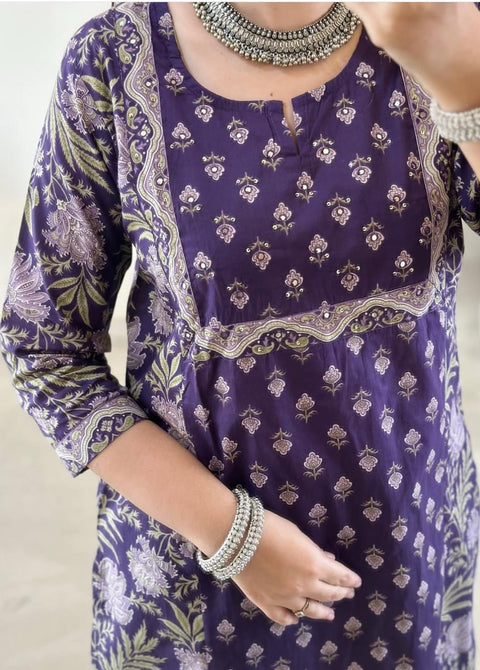 Designer Heavy Embroidered Kurti With Pant & Dupatta Set