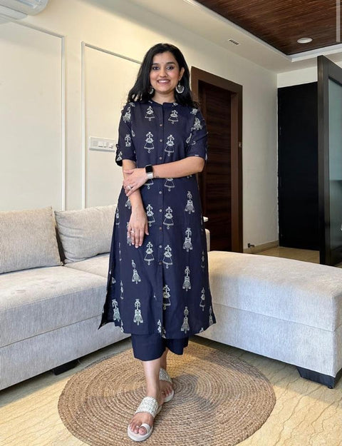 Beautiful cotton kurta with pant suit