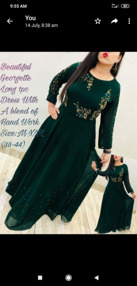 Printed Rayon Blend Stitched Anarkali Gown