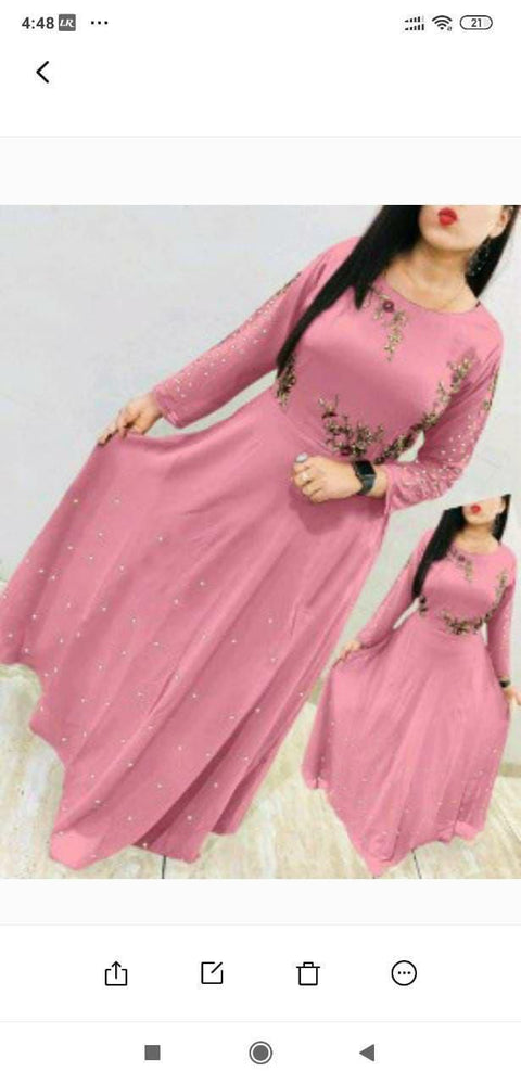 Printed Rayon Blend Stitched Anarkali Gown