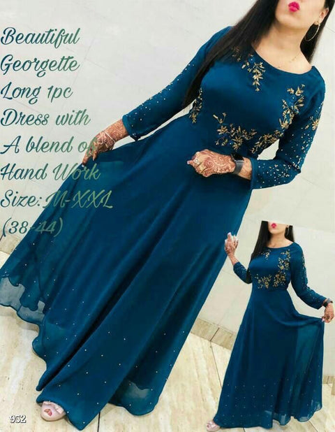 Printed Rayon Blend Stitched Anarkali Gown