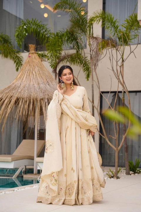 Printed Rayon Blend Stitched Anarkali Gown