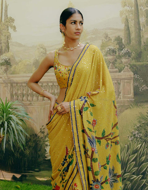 Laxminam Aastha Digital Flower Printed Georgette Saree