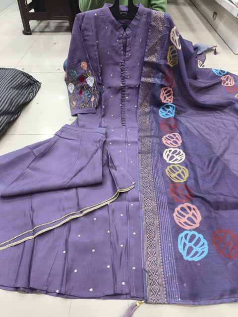 PREMIUM DESIGNS KURTI WITH PALAZZO AND DUPATTA SET