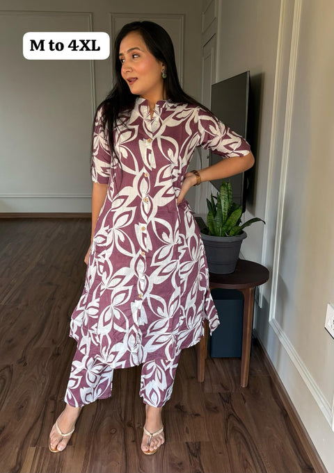 Trendy attractive cotton Kurti with plazzo