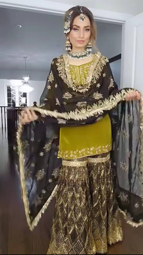 Heavy Party Wear Georgette Sharara Suit