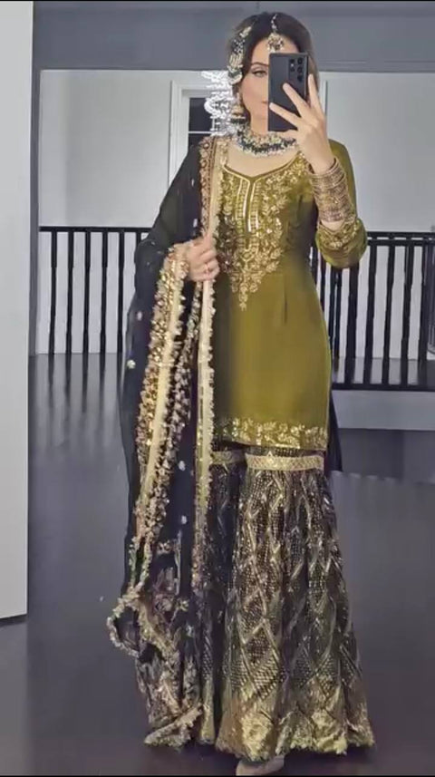 Heavy Party Wear Georgette Sharara Suit
