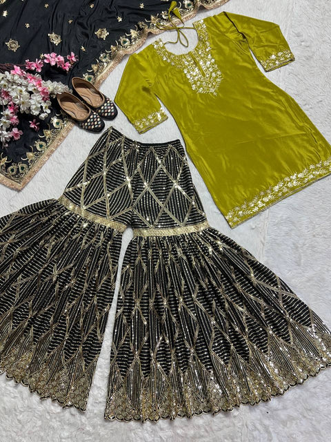 Heavy Party Wear Georgette Sharara Suit
