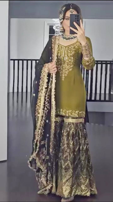 Heavy Party Wear Georgette Sharara Suit