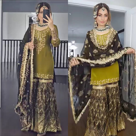 Heavy Party Wear Georgette Sharara Suit
