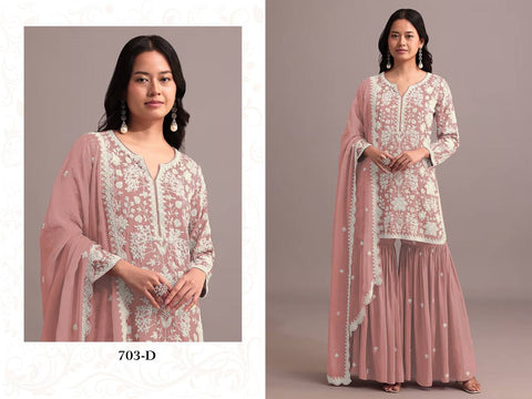 Embroidered Worked Indian Designer Bollywood Sharara Palazzo Suit