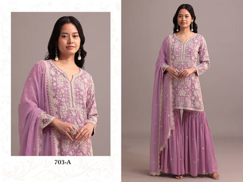Embroidered Worked Indian Designer Bollywood Sharara Palazzo Suit