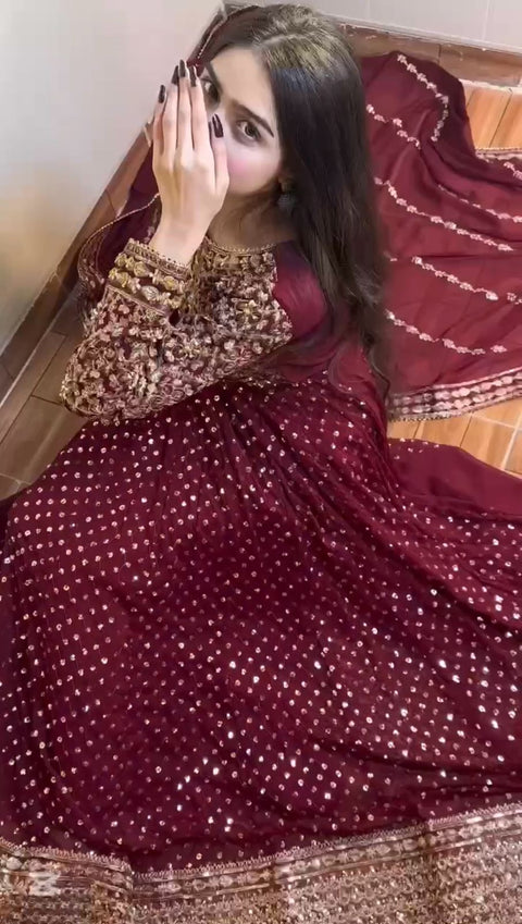 Party Wear Embroidery Work Fancy Suit Anarkali suit
