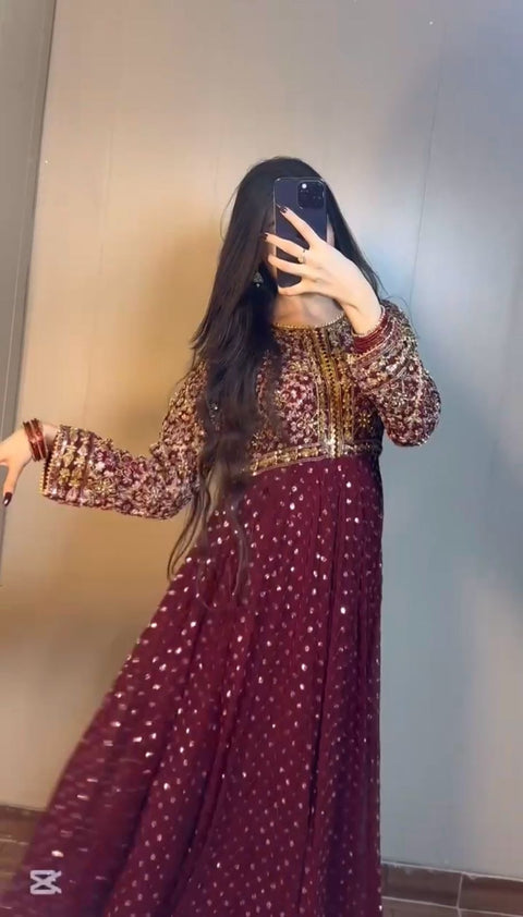 Party Wear Embroidery Work Fancy Suit Anarkali suit