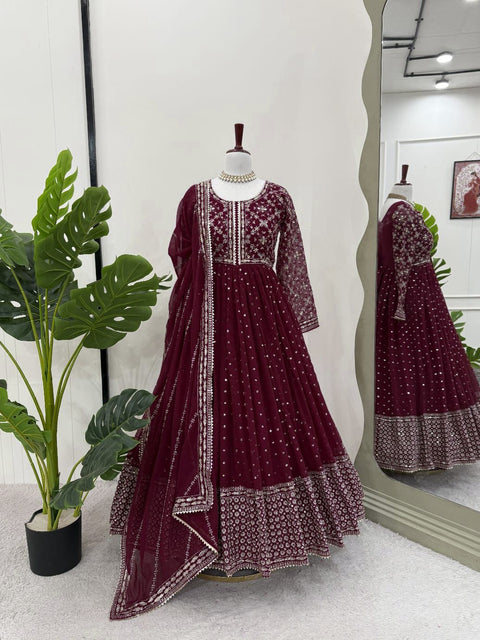 Party Wear Embroidery Work Fancy Suit Anarkali suit