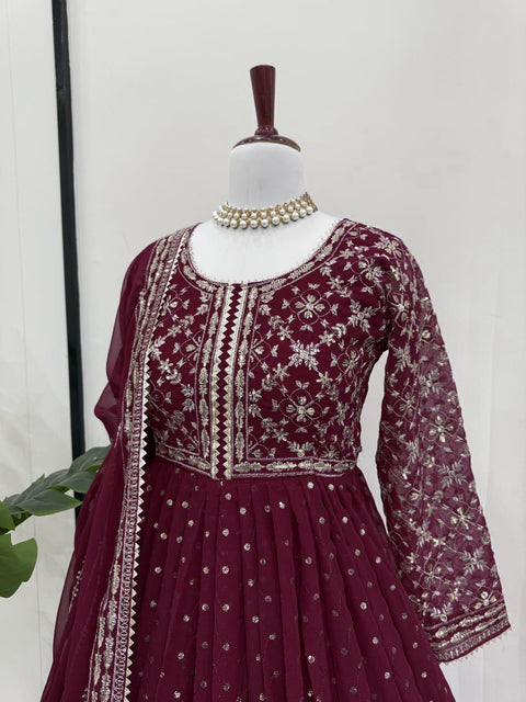 Party Wear Embroidery Work Fancy Suit Anarkali suit