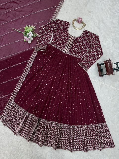 Party Wear Embroidery Work Fancy Suit Anarkali suit