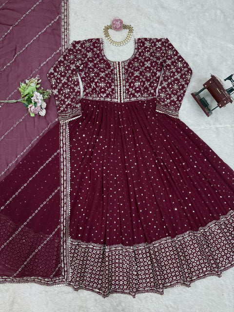 Party Wear Embroidery Work Fancy Suit Anarkali suit