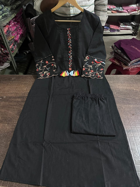 Designer Solid Color Kurti with Pant Suit