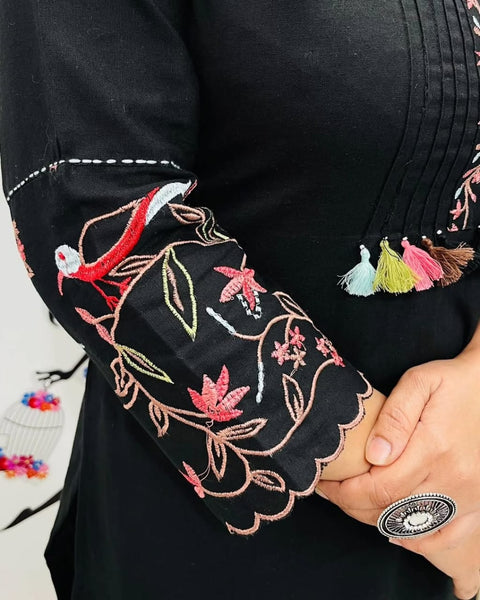 Designer Solid Color Kurti with Pant Suit