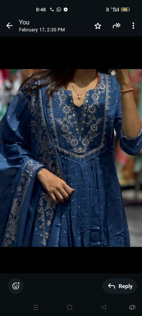 cotton round kurti with straight pant and dupatta