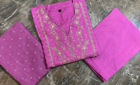 cotton round kurti with straight pant and dupatta