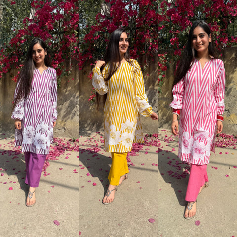 Beautiful Cotton Printed Suit with Gotta Work