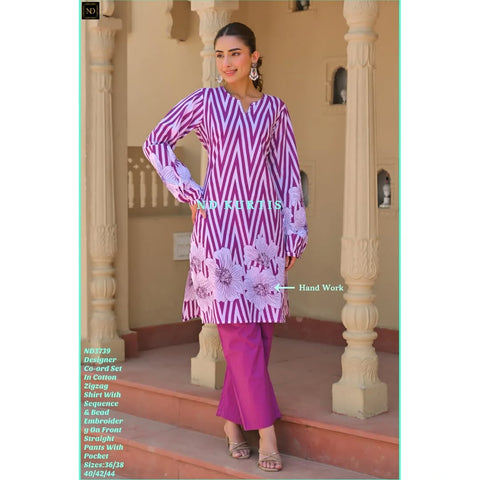 Beautiful Cotton Printed Suit with Gotta Work