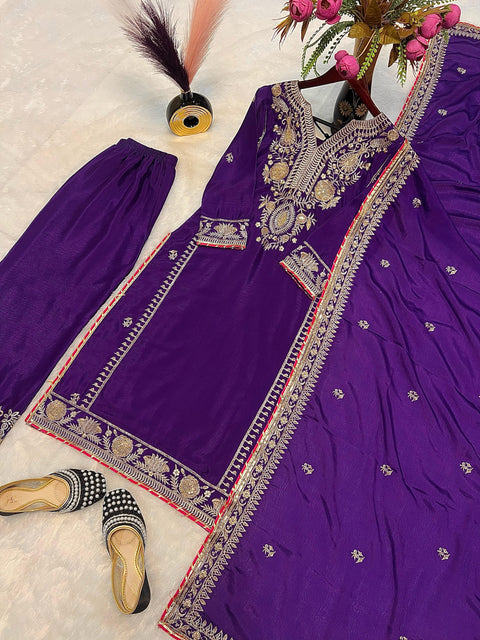 Printed Cotton Straight Suit Set With Dupatta