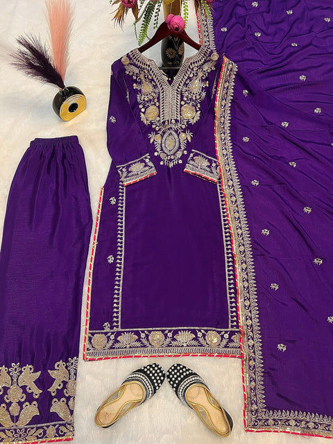Printed Cotton Straight Suit Set With Dupatta