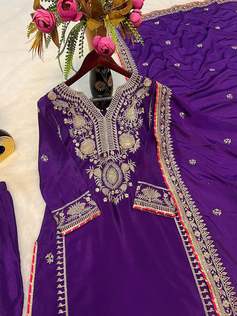 Printed Cotton Straight Suit Set With Dupatta